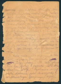 Ada Abrahamer kept a diary from September 1939 until March 1946, though only the pages from 1944-1946 survived. Ada’s diary documents her experiences as a young Jewish woman in German-occupied Poland. German authorities imprisoned Ada in the Krakow ghetto and several forced labor and concentration camps, including Auschwitz. In later entries, she describes her liberation and life after the war. In this entry from August 1944, Ada describes finding love while being imprisoned in Plaszow concentration camp. 