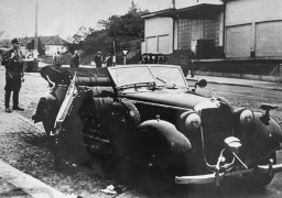 The damaged car of SS General Reinhard Heydrich after an attack by Czech agents working for the British. [LCID: 77944]
