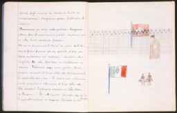 一个孩子在瑞士一所难民营中所写日记的插图页。