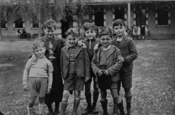 Jewish refugee boys at the Maison des Pupilles de la Nation children's home in Aspet. [LCID: 03440]