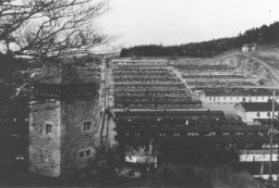View of the Flossenbürg concentration camp after liberation of the camp by US forces. [LCID: 87939]