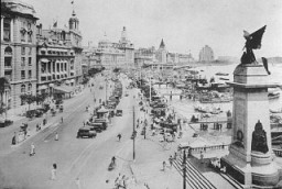 Shanghai's famous harbor-side roadway, the Bund, in the 1930s.
