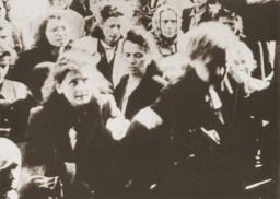 Jews on the platform during a deportation from the Warsaw ghetto, October 1940 - May 1943.