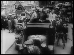 Film "The Nazi Plan" (Rencana Nazi) diperlihatkan sebagai bukti dalam Mahkamah Militer Internasional di Nuremberg pada tanggal 11 Desember, 1945. Film ini disusun untuk dijadikan bukti dalam pengadilan oleh Budd Schulberg dan personil militer A.S. lainnya di bawah pengawasan Komandan Angkatan Laut James Donovan. Para penyusunnya hanya mengumpulkan materi sumber dari pihak Jerman sendiri, termasuk potongan-potongan film pendek resmi. Potongan film ini berjudul “Opening of the Official Anti-Semitic Campaign 1 April 1933" (Pembukaan Kampanye Resmi Antisemit 1 April 1933).