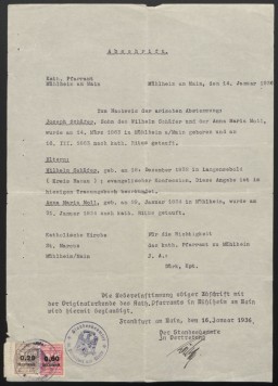 Certificate of "Aryan" Descent