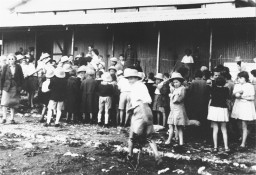 A group of Polish Jewish refugee children known as the "Tehran Children" after their arrival in Palestine. [LCID: 88632]