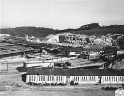 View of the Gusen camp, which became a subcamp of the Mauthausen concentration camp. This photograph was taken after the liberation of the camp. Gusen, Austria, May 1945.