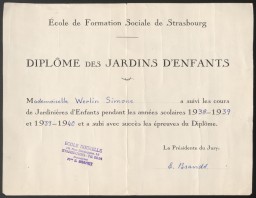 Certificado forjado de professora de Simone Weil