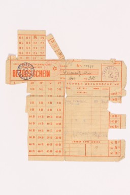 Carte de rationnement de Theresienstadt fournie à Alice Winternitz (recto)