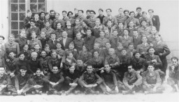 Group portrait of a Jewish French underground group named "Compagnie Reiman." [LCID: 04090]