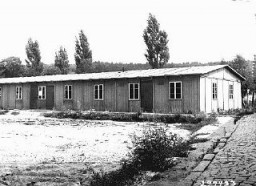 L'edificio che ospitava la scuola nel campo per rifugiati ebrei di Ebelsberg.