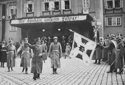Hitler in Brno (Bruenn) shortly after German troops occupied Czechoslovakia. [LCID: 80579]