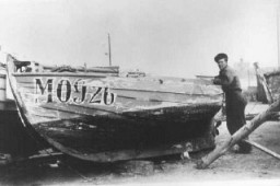 Danish fishermen used this boat to carry Jews to safety in Sweden during the German occupation. Denmark, 1943 or 1944.