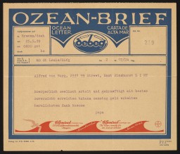 Radiograma de Moritz Schoenberger  Navio  "St. Louis"