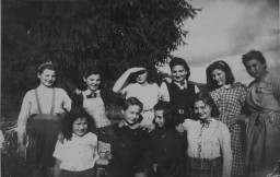 Jewish refugee youth, on an escape route from France to Switzerland, at a Children's Aid Society (OSE) girls' home. [LCID: 03438]