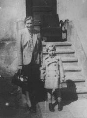 Gertruda Babilinska with Michael Stolovitzky, a Jewish boy she hid. Yad Vashem recognized her as Righteous Among the Nations. Vilna, 1943.