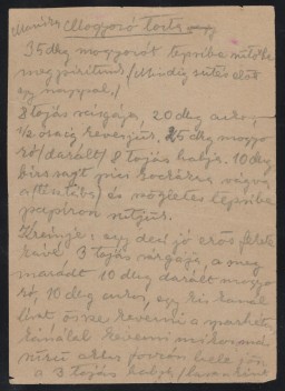 Cursive handwritten recipe