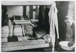 Living quarters in the Theresienstadt ghetto. Theresienstadt, Czechoslovakia, between 1941 and 1945. [LCID: 40218]
