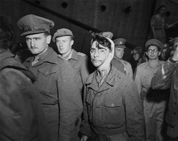 A young Jewish refugee, wounded while resisting British soldiers on board the Aliyah Bet ("illegal" immigration) ship "Knesset Israel, ... [LCID: 69146]