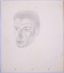 Portrait of Janek Goldstein, in pencil, by Yonia Fain. Goldstein, a friend of the artist in Shanghai, was the son of Bernard Goldstein, who was active in the Bundist underground of the Warsaw ghetto and participated in the 1943 uprising. [From the USHMM special exhibition Flight and Rescue.]
