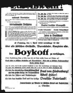 Poster advertising anti-Jewish boycott