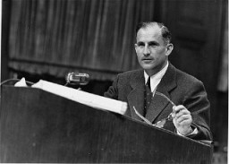US prosecutor Robert Kempner during the Ministries Trial, case #11 of the Subsequent Nuremberg Proceedings. 