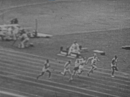 [This video is silent]
Olympic athlete Jesse Owens won four medals at the 1936 Olympic Games in Berlin, Germany:
100-meter dash, gold200-meter dash, goldBroad (long) jump, gold4x100-meter relay, gold
This footage shows Owens winning the 100-meter dash in a time of 10.3 seconds. Owens was one of the 18 African Americans (16 men and 2 women) who competed in the 1936 Olympic Games in Berlin. These athletes brought home 14 medals: 8 gold; 4 silver; and 2 bronze.