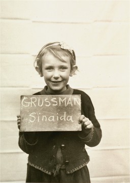 A girl in the Kloster Indersdorf children's center who was photographed in an attempt to help locate surviving relatives. [LCID: 86785]