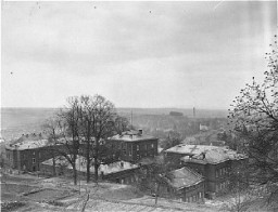 View of the Hadamar Institute. This photograph was taken by an American military photographer soon after the liberation. Germany, April 7, 1945.