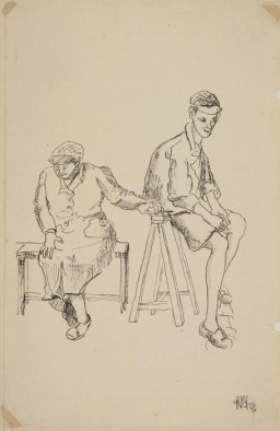 Drawing titled "L'Attente" by Lili Andrieux