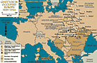 欧洲主要隔都（图中将罗兹标出）