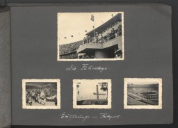 Gerd Pleiss photograph album page, 1936 Olympics in Berlin
