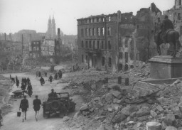 Vista de la ciudad bombardeada de Núremberg.