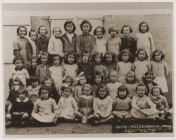 A school class of girls in Oradour. All of the children pictured were killed by the SS during the June 10, 1944, massacre. [LCID: 25713]