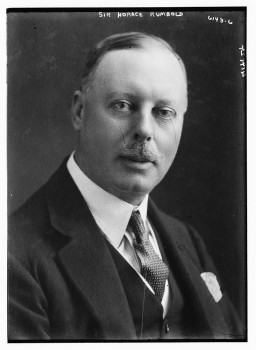 Sir Horace Rumbold was the British ambassador to Germany from 1928 to 1933. Rumbold described for the British government the changes he saw in Germany once Hitler came to power in January 1933. In a dispatch dated April 26, 1933, he warned of the principles outlined in Hitler's Mein Kampf and wrote that "the outlook for Europe is far from peaceful." Undated photograph. Library of Congress, Prints & Photographs Division, LC-DIG-ggbain-36812