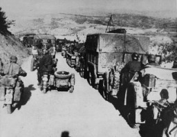 Las tropas alemanas durante la invasión a Yugoslavia, que comenzó el 6 de abril de 1941.