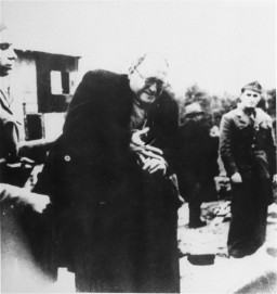 Ustasa (Croatian fascist) camp guards order a Jewish man to remove his ring before being shot. [LCID: 68290a]