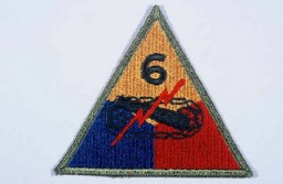 Insignia of the 6th Armored Division. "Super Sixth" became the nickname of the 6th Armored Division while the division was training in the United States, apparently to symbolize the division's spirit.