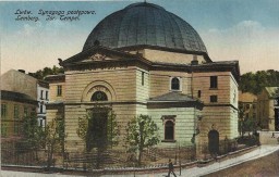 Postcard portraying the Progressive Synagogue in Lwów, Poland, circa 1917