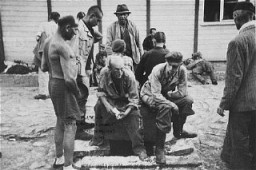 Survivants du camp de concentration de Mauthausen.