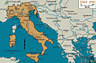 Italia 1933, con Roma indicada