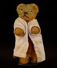 At some point after the war, Sophie received this small stuffed bear (about three inches high) as a present from her mother. She named it “Refugee,” just like she and her mother were refugees of the war.