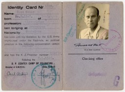 Identification card issued to Oskar Russ in the Feldafing displaced persons' camp
