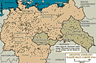 “大德国”的主要集中营（图中将贝尔根-贝尔森标出）