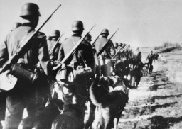 German troops on the move during an anti-partisan operation.