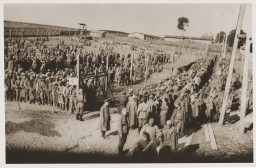 Germans guard prisoners in the Rovno camp for Soviet prisoners of war. [LCID: 50155]