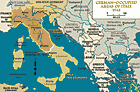 Áreas de Italia ocupadas por Alemania, 1943