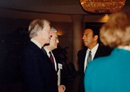 From left to right: former US President Jimmy Carter, Judge Thomas Buergenthal, former UN ambassador Andrew Young. Judge Buergenthal was the director of the human rights program for the Carter Center from 1986–89.