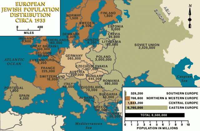 European Jewish population distribution, ca. 1933 [LCID: eur77040]