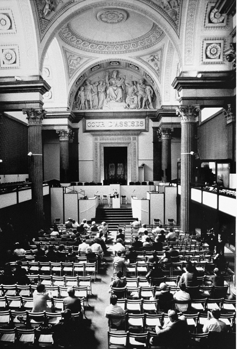 The courtroom where Klaus Barbie, former Gestapo (German Secret State Police) chief in Lyon, was tried on charges of "crimes against ... [LCID: 02272]